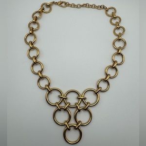 Gold tone chain statement necklace